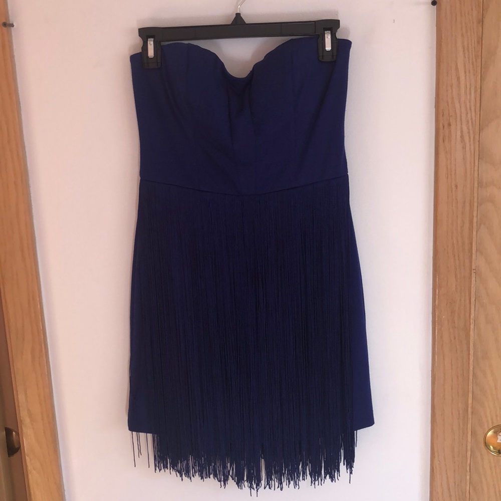 Strapless Navy Blue Dress